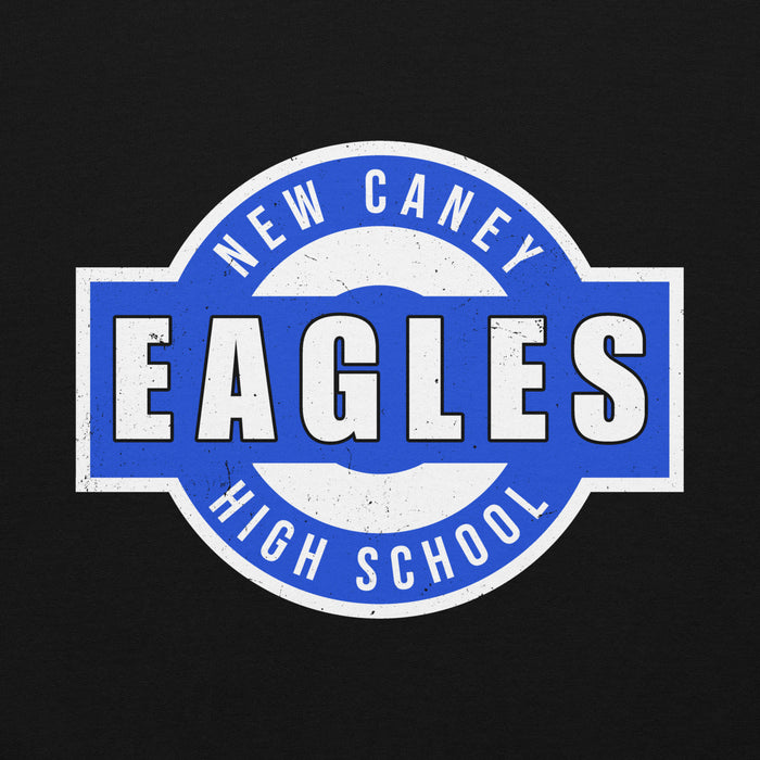 Close-up view of New Caney High School Eagles Black Classic Unisex Hoodie 011