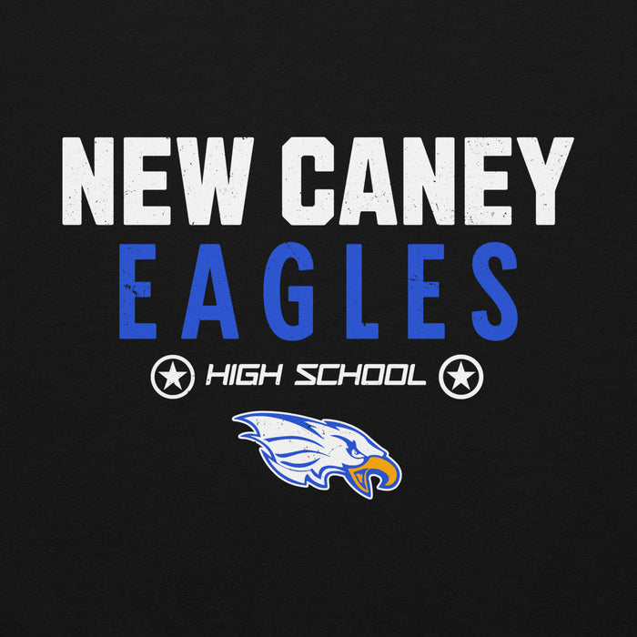 Close-up view of New Caney High School Eagles Black Classic Unisex Hoodie 003