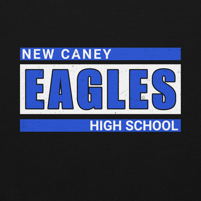 Close-up view of New Caney High School Eagles Black Classic Unisex Hoodie 098