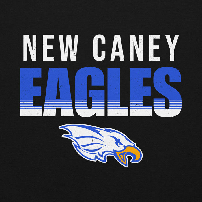 Close-up view of New Caney High School Eagles Black Classic Unisex Hoodie 024