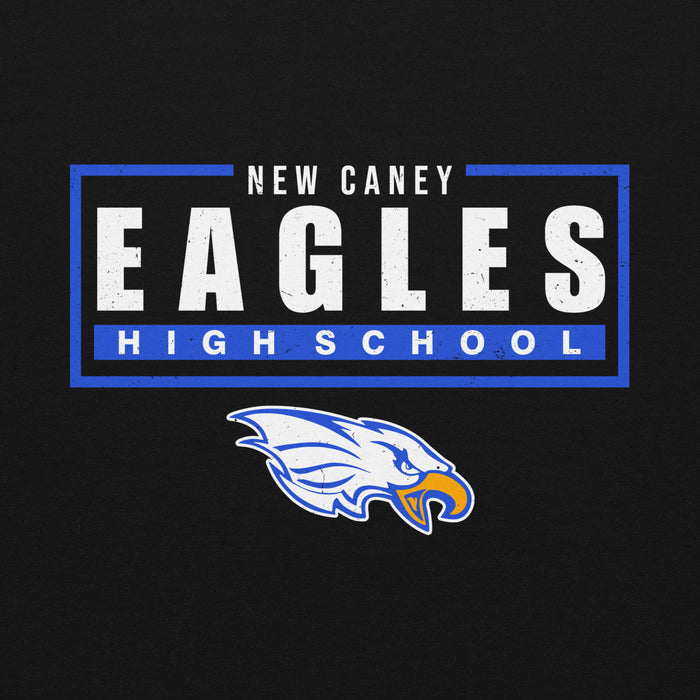 Close-up view of New Caney High School Eagles Black Classic Unisex Hoodie 049