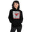 Woman wearing North Shore High School Mustangs Black Classic Unisex Hoodie 235
