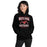 Woman wearing North Shore High School Mustangs Black Classic Unisex Hoodie 230