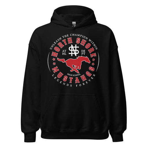 North Shore High School Mustangs Black Classic Unisex Hoodie 214