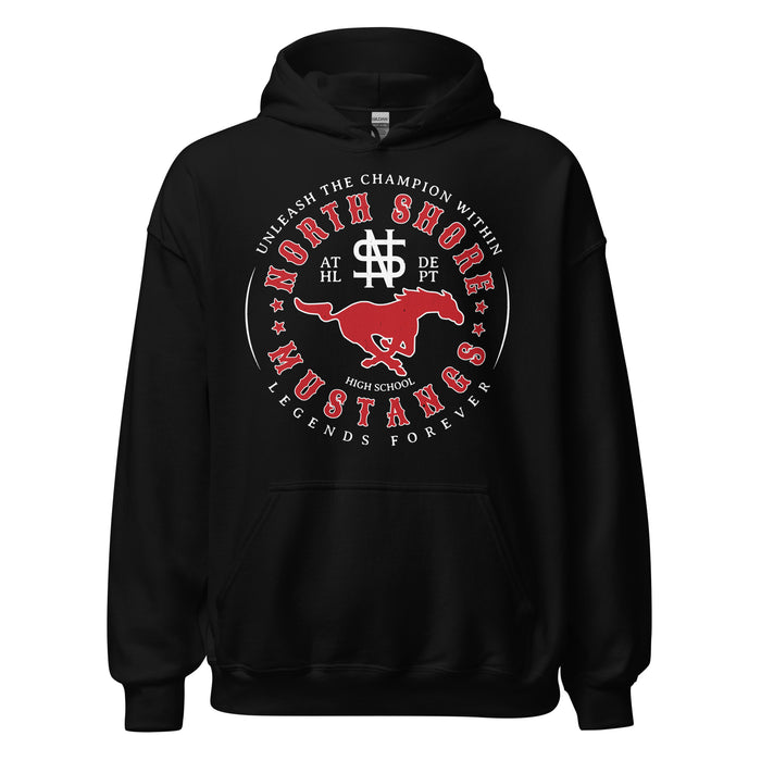 North Shore High School Mustangs Black Classic Unisex Hoodie 214