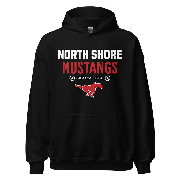 North Shore High School Mustangs Black Classic Unisex Hoodie 003