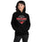 Woman wearing North Shore High School Mustangs Black Classic Unisex Hoodie 040
