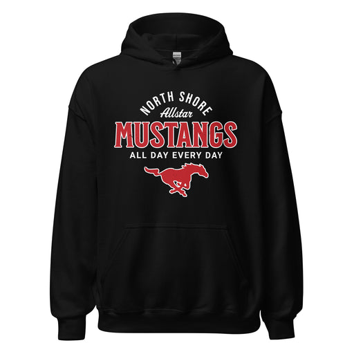 North Shore High School Mustangs Black Classic Unisex Hoodie 040