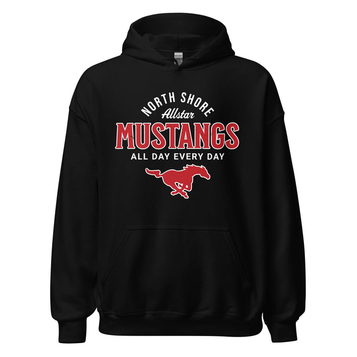 North Shore High School Mustangs Black Classic Unisex Hoodie 040