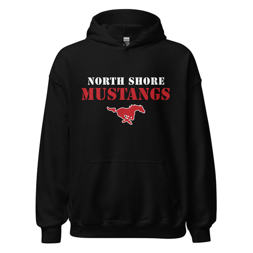 North Shore High School Mustangs Black Classic Unisex Hoodie 017