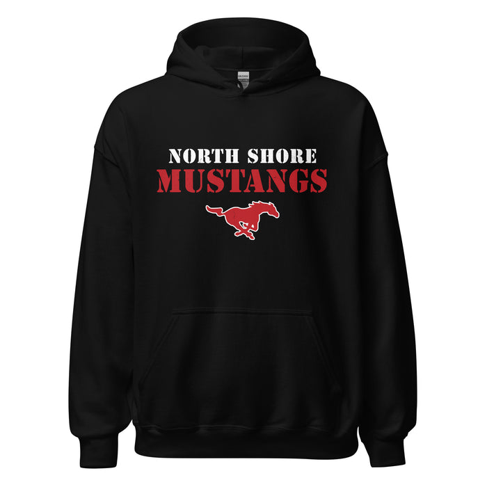 North Shore High School Mustangs Black Classic Unisex Hoodie 017