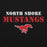 Close-up view of North Shore High School Mustangs Black Classic Unisex Hoodie 017