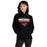 Woman wearing North Shore High School Mustangs Black Classic Unisex Hoodie 049