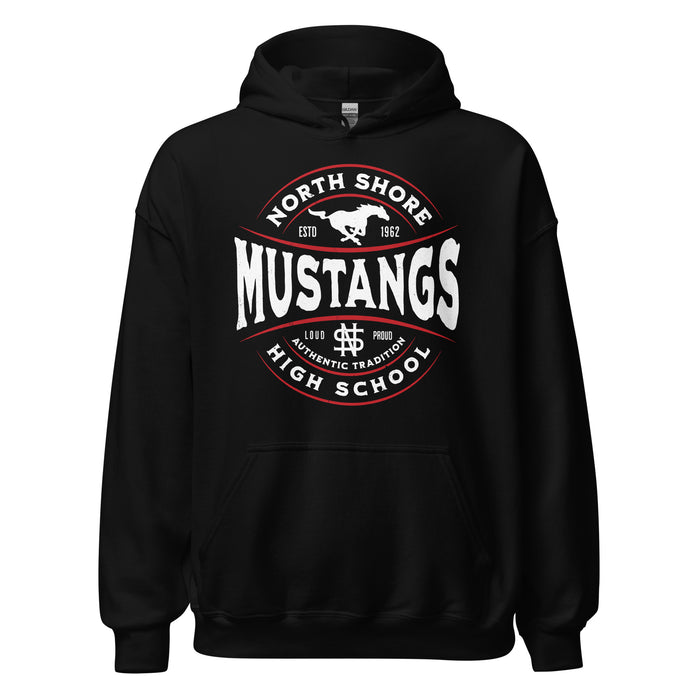 North Shore High School Mustangs Black Classic Unisex Hoodie 218