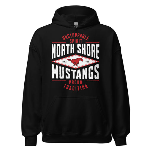 North Shore High School Mustangs Black Classic Unisex Hoodie 210