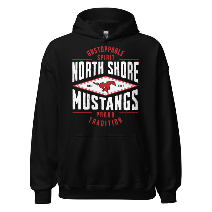 North Shore High School Mustangs Black Classic Unisex Hoodie 210