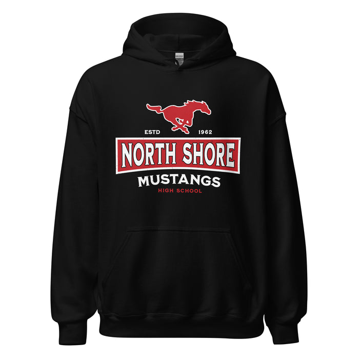 North Shore High School Mustangs Black Classic Unisex Hoodie 202