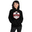 Woman wearing North Shore High School Mustangs Black Classic Unisex Hoodie 209