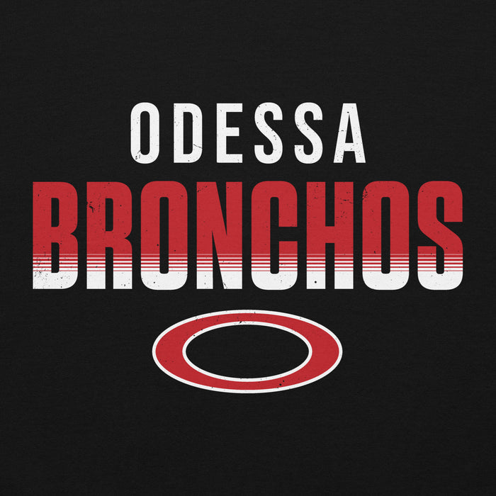 Close-up view of Odessa High School Bronchos Black Classic Unisex Hoodie 024