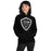 Woman wearing Permian High School Panthers Black Classic Unisex Hoodie 225
