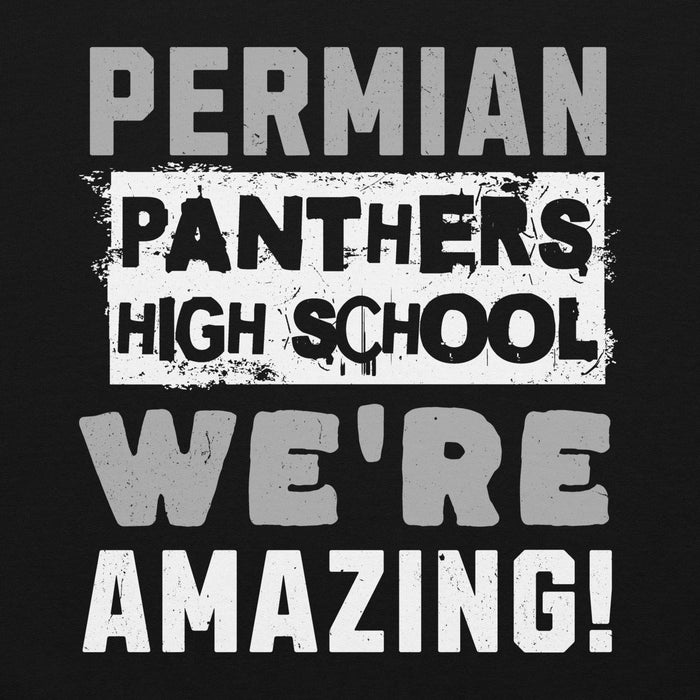Close-up view of Permian High School Panthers Black Classic Unisex Hoodies 231