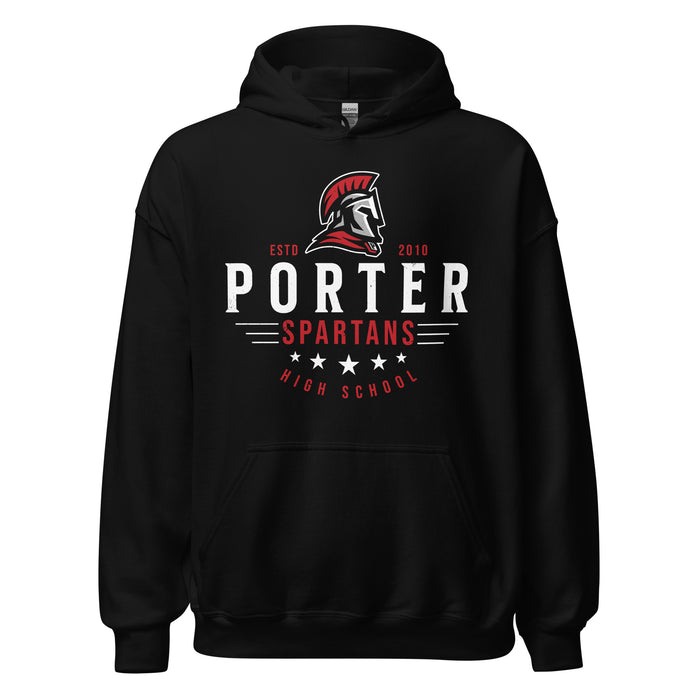 Porter High School Spartans Black Classic Unisex Hoodie 217