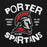 Close-up view of Porter High School Spartans Black Classic Unisex Hoodie 228