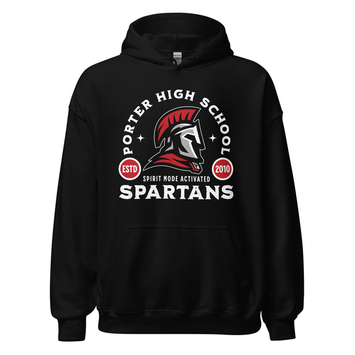 Porter High School Spartans Black Classic Unisex Hoodie 208