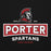 Close-up view of Porter High School Spartans Black Classic Unisex Hoodie 202
