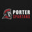 Close-up view of Porter High School Spartans Black Classic Unisex Hoodie 200