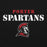 Close-up view of Porter High School Spartans Black Classic Unisex Hoodie 017