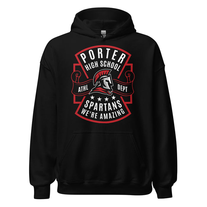 Porter High School Spartans Black Classic Unisex Hoodie 207