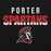 Porter Spartans logo with Spartan helmet on a black background - classic hoodie design 024