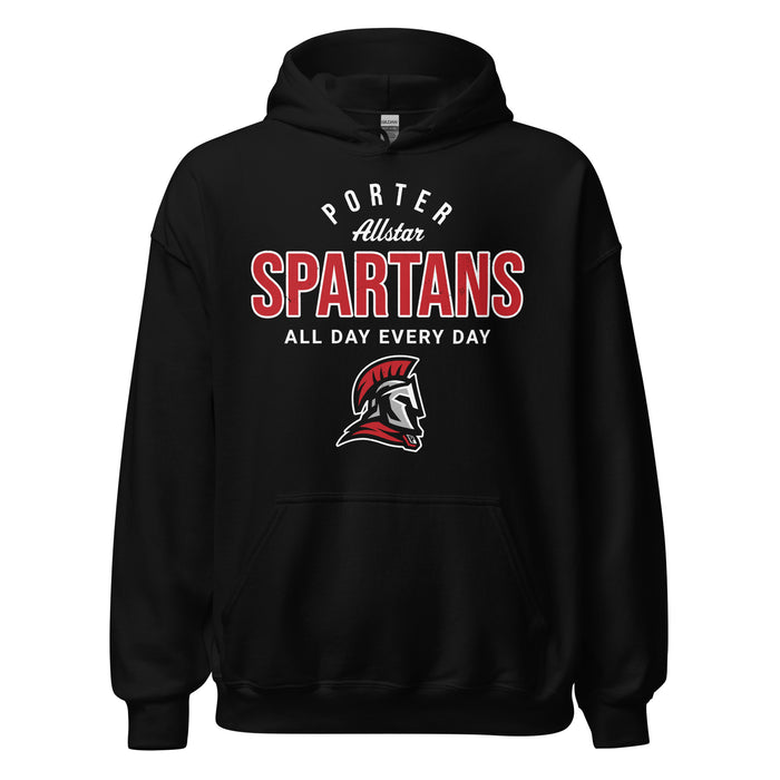 Porter High School Spartans Black Classic Unisex Hoodie 040