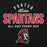 Porter Allstar Spartans logo with Spartan helmet on a black background - classic hoodie design 040