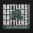 Close-up view of Reagan High School Rattlers Black Classic Unisex Hoodie 235