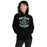 Woman wearing Reagan High School Rattlers Black Classic Unisex Hoodie 228