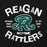 Close-up view of Reagan High School Rattlers Black Classic Unisex Hoodie 228