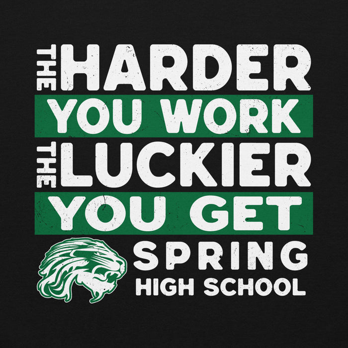 Close-up view of Spring High School Lions Black Classic Unisex Hoodie 238