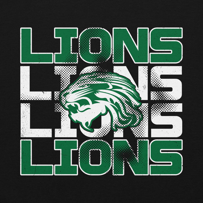 Close-up view of Spring High School Lions Black Classic Unisex Hoodie 233