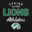 Close-up view of Spring High School Lions Black Classic Unisex Hoodie 034