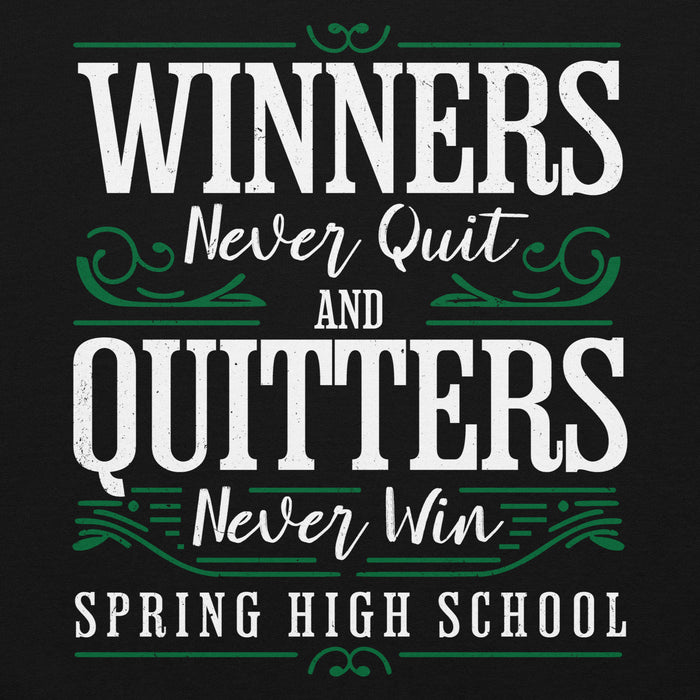 Close-up view of Spring High School Lions Black Classic Unisex Hoodie 237