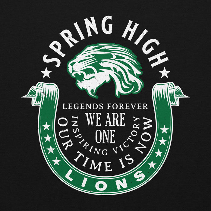 Close-p view of Spring High School Lions Black Classic Unisex Hoodie 229