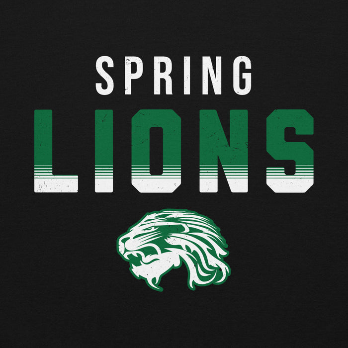 Close-up view of Spring High School Lions Black Classic Unisex Hoodie 024