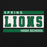 Close-up view of Spring High School Lions Black Classic Unisex Hoodie 098