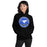 Woman wearing Taylor High School Mustangs Black Classic Unisex Hoodie 215