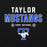 Close-up view of Taylor High School Mustangs Black Classic Unisex Hoodie 003