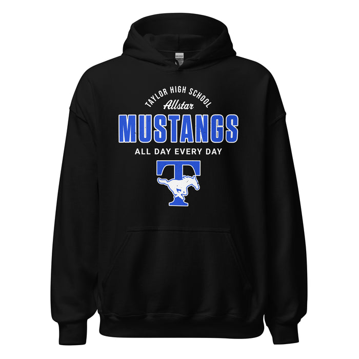 Taylor High School Mustangs Black Classic Unisex Hoodie 040