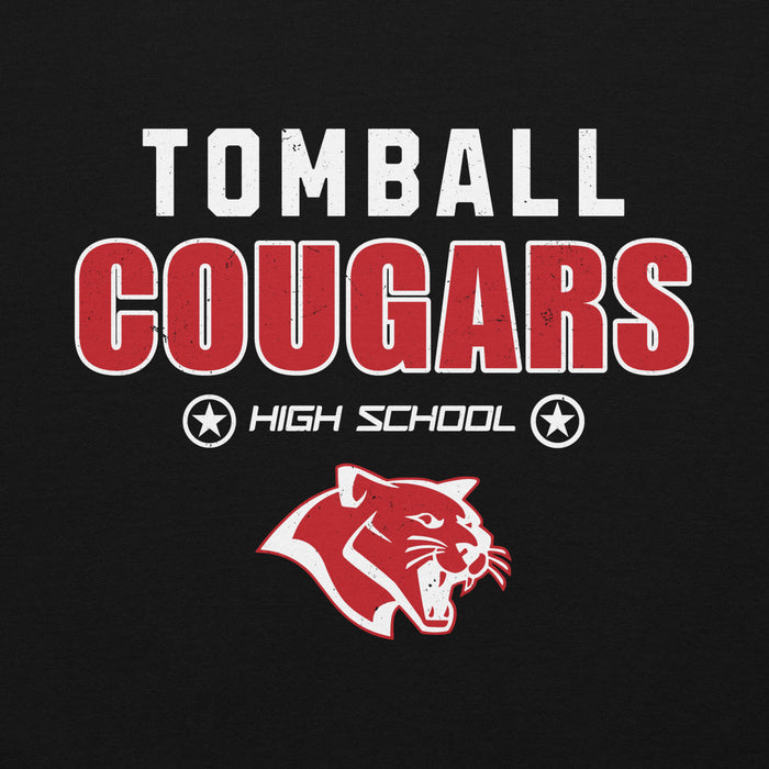 Close-up view of Tomball High School Cougars Black Classic Unisex Hoodie 003