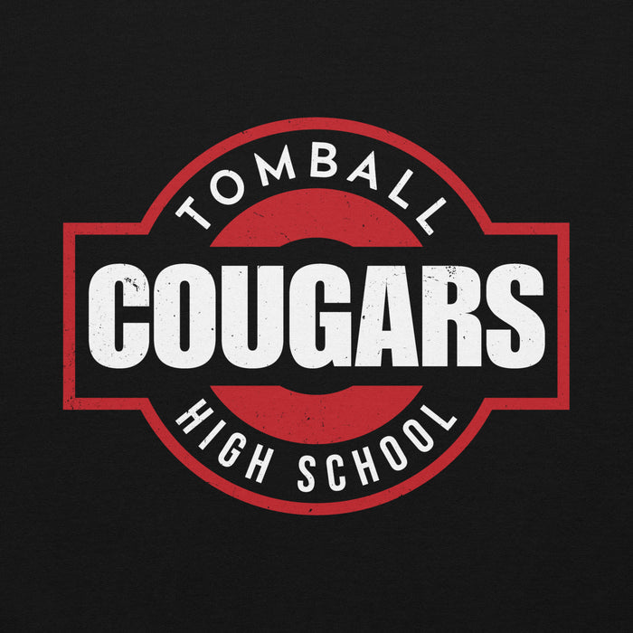 Close-up viewof Tomball High School Cougars Black Classic Unisex Hoodie 011